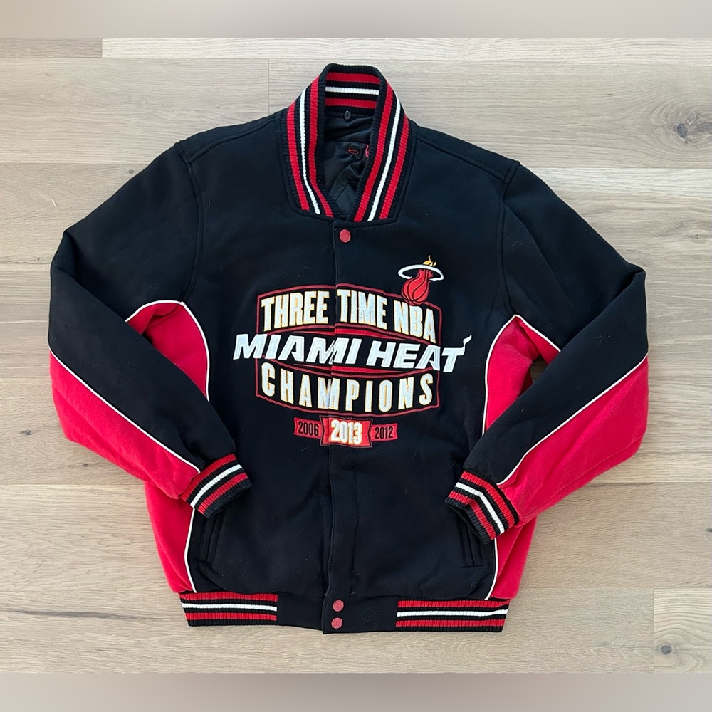 JH Design Miami Heat Reversible 3 Time NBA Champions Bomber Jacket